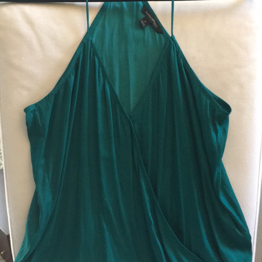 Teal Banana Republic Faux Wrap Tank Top
